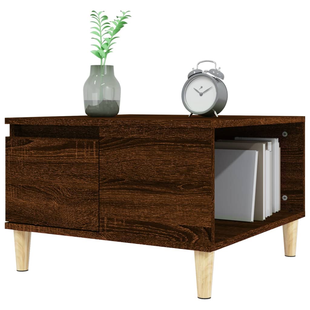 vidaXL Măsuță de cafea, stejar maro, 55x55x36,5 cm, lemn prelucrat vidaXL Măsuță de cafea, stejar maro, 55x55x36,5 cm, lemn prelucrat