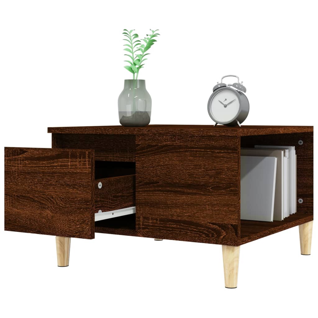 vidaXL Măsuță de cafea, stejar maro, 55x55x36,5 cm, lemn prelucrat vidaXL Măsuță de cafea, stejar maro, 55x55x36,5 cm, lemn prelucrat