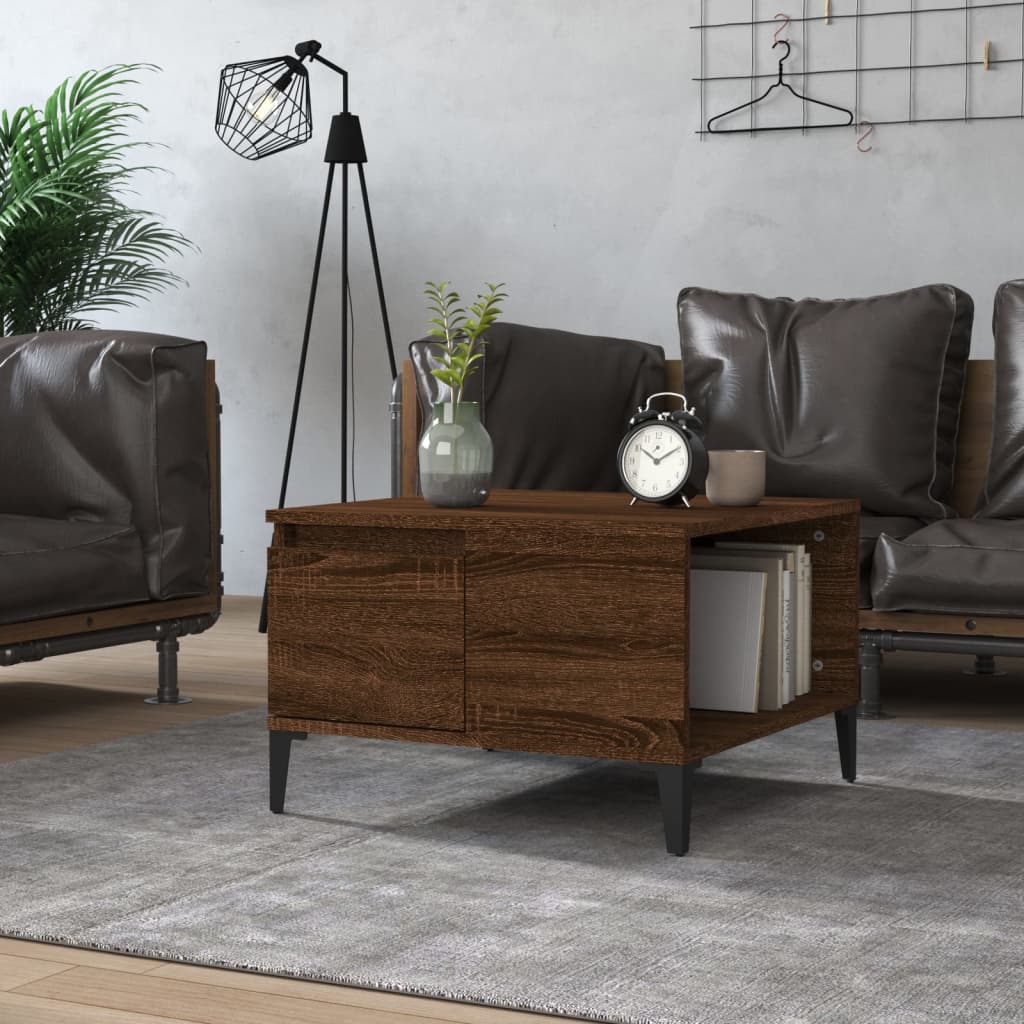 vidaXL Măsuță de cafea, stejar maro, 55x55x36,5 cm, lemn prelucrat vidaXL Măsuță de cafea, stejar maro, 55x55x36,5 cm, lemn prelucrat