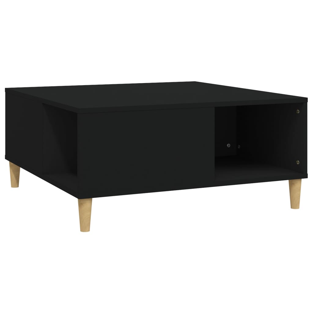 vidaXL Măsuță de cafea, negru, 80x80x36,5 cm, lemn prelucrat vidaXL Măsuță de cafea, negru, 80x80x36,5 cm, lemn prelucrat