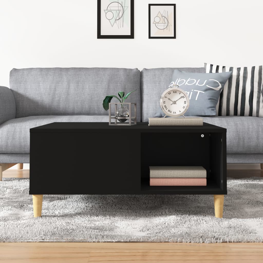 vidaXL Măsuță de cafea, negru, 80x80x36,5 cm, lemn prelucrat vidaXL Măsuță de cafea, negru, 80x80x36,5 cm, lemn prelucrat