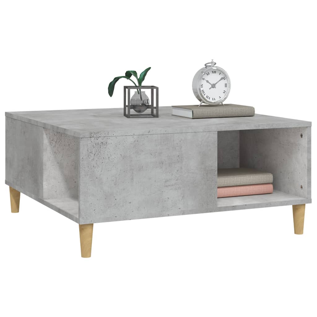 vidaXL Măsuță de cafea, gri beton, 80x80x36,5 cm, lemn prelucrat