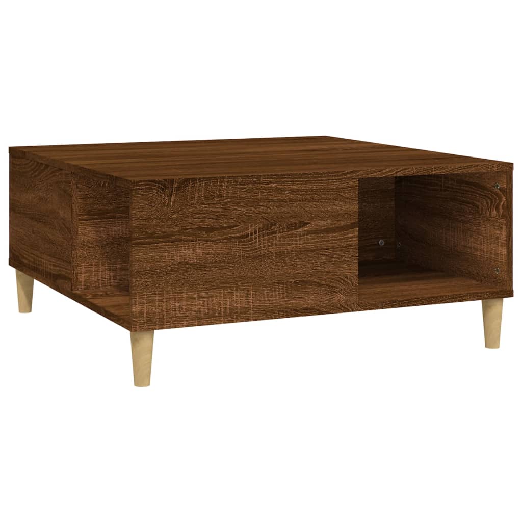 vidaXL Măsuță de cafea, stejar maro, 80x80x36,5 cm, lemn prelucrat vidaXL Măsuță de cafea, stejar maro, 80x80x36,5 cm, lemn prelucrat