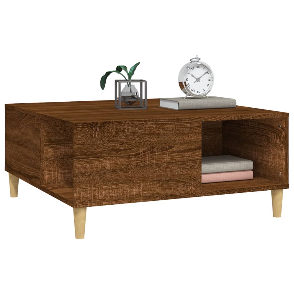 vidaXL Măsuță de cafea, stejar maro, 80x80x36,5 cm, lemn prelucrat vidaXL Măsuță de cafea, stejar maro, 80x80x36,5 cm, lemn prelucrat