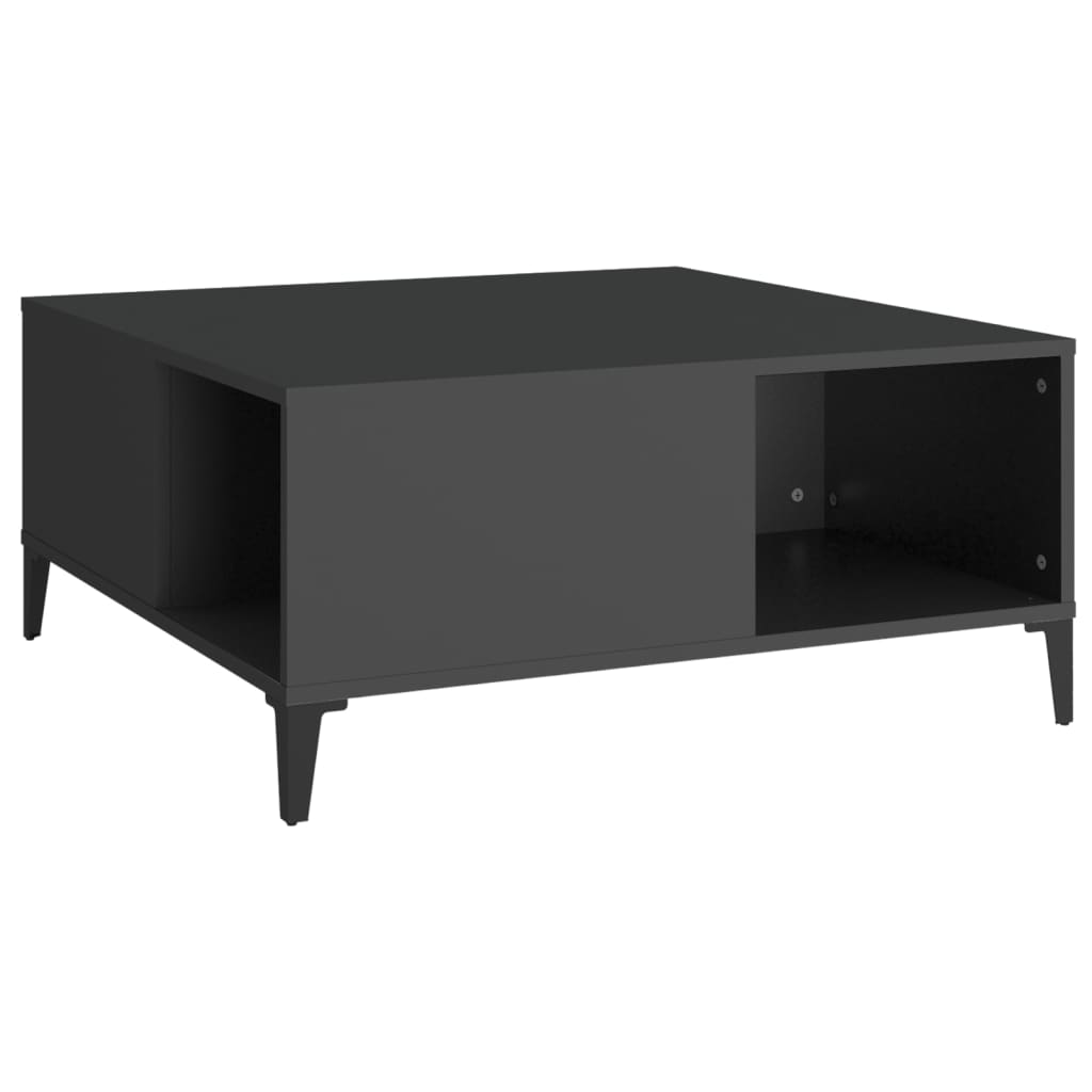 vidaXL Măsuță de cafea, negru, 80x80x36,5 cm, lemn prelucrat vidaXL Măsuță de cafea, negru, 80x80x36,5 cm, lemn prelucrat