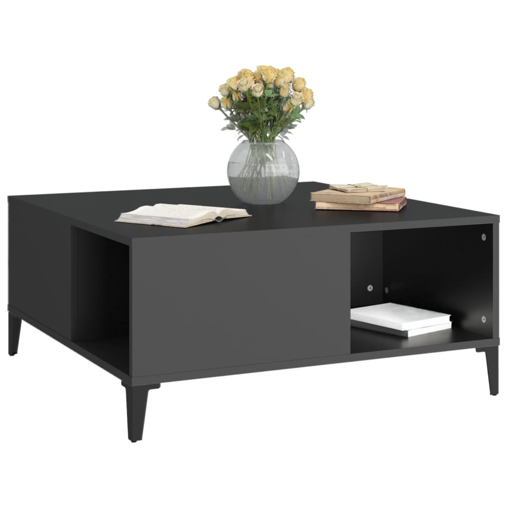 vidaXL Măsuță de cafea, negru, 80x80x36,5 cm, lemn prelucrat vidaXL Măsuță de cafea, negru, 80x80x36,5 cm, lemn prelucrat