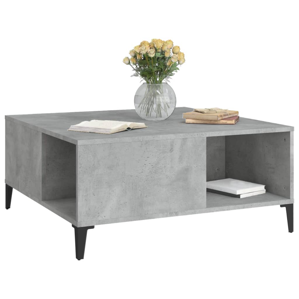 vidaXL Măsuță de cafea, gri beton, 80x80x36,5 cm, lemn prelucrat vidaXL Măsuță de cafea, gri beton, 80x80x36,5 cm, lemn prelucrat