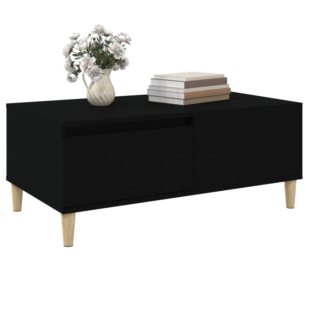 vidaXL Măsuță de cafea, negru, 90x50x36,5 cm, lemn compozit vidaXL Măsuță de cafea, negru, 90x50x36,5 cm, lemn compozit