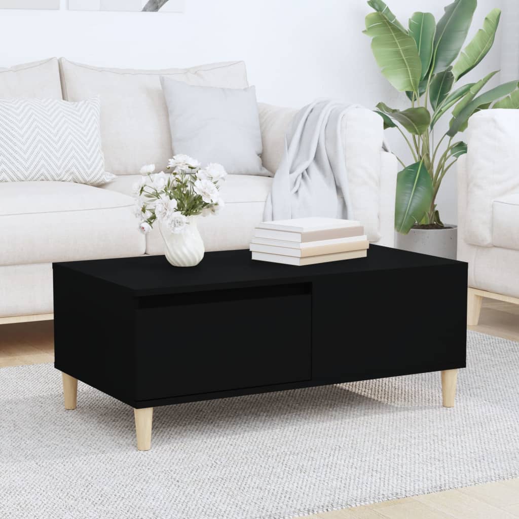 vidaXL Măsuță de cafea, negru, 90x50x36,5 cm, lemn compozit vidaXL Măsuță de cafea, negru, 90x50x36,5 cm, lemn compozit