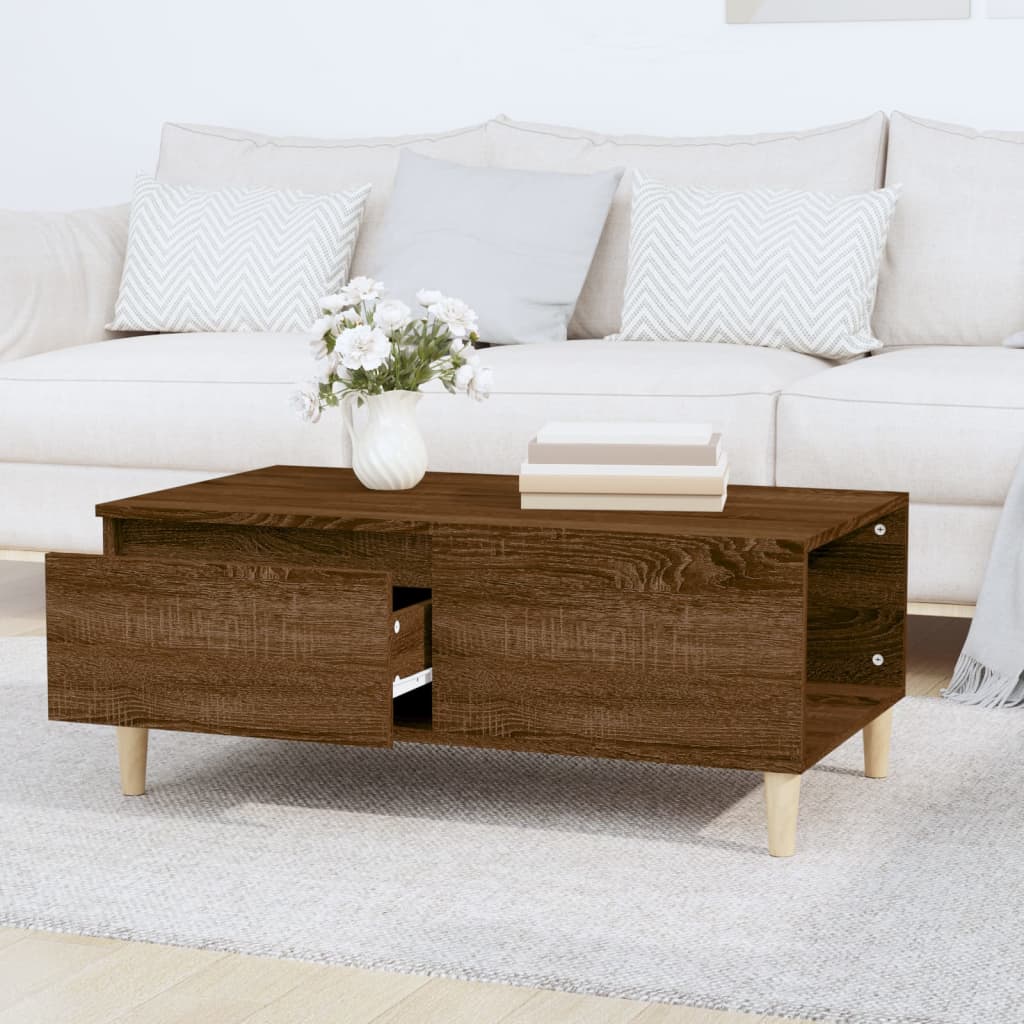 vidaXL Măsuță de cafea, stejar maro, 90x50x36,5 cm, lemn prelucrat vidaXL Măsuță de cafea, stejar maro, 90x50x36,5 cm, lemn prelucrat