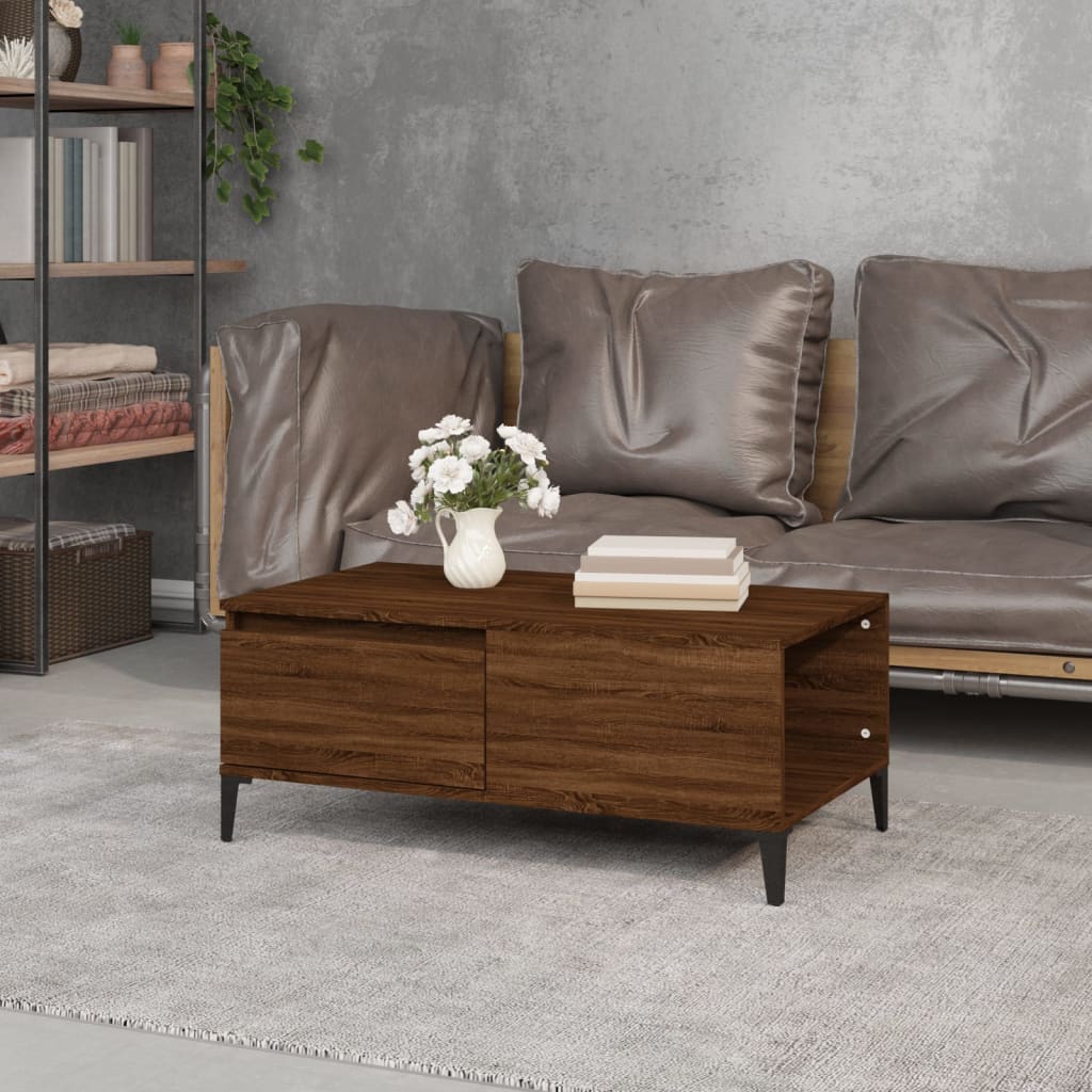 vidaXL Măsuță de cafea, stejar maro, 90x50x36,5 cm, lemn prelucrat vidaXL Măsuță de cafea, stejar maro, 90x50x36,5 cm, lemn prelucrat