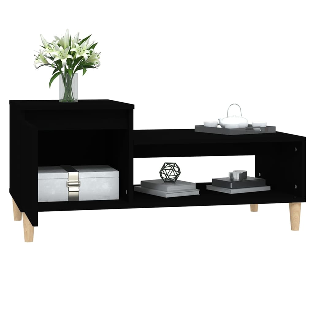 vidaXL Măsuță de cafea, negru, 100x50x45 cm, lemn prelucrat vidaXL Măsuță de cafea, negru, 100x50x45 cm, lemn prelucrat
