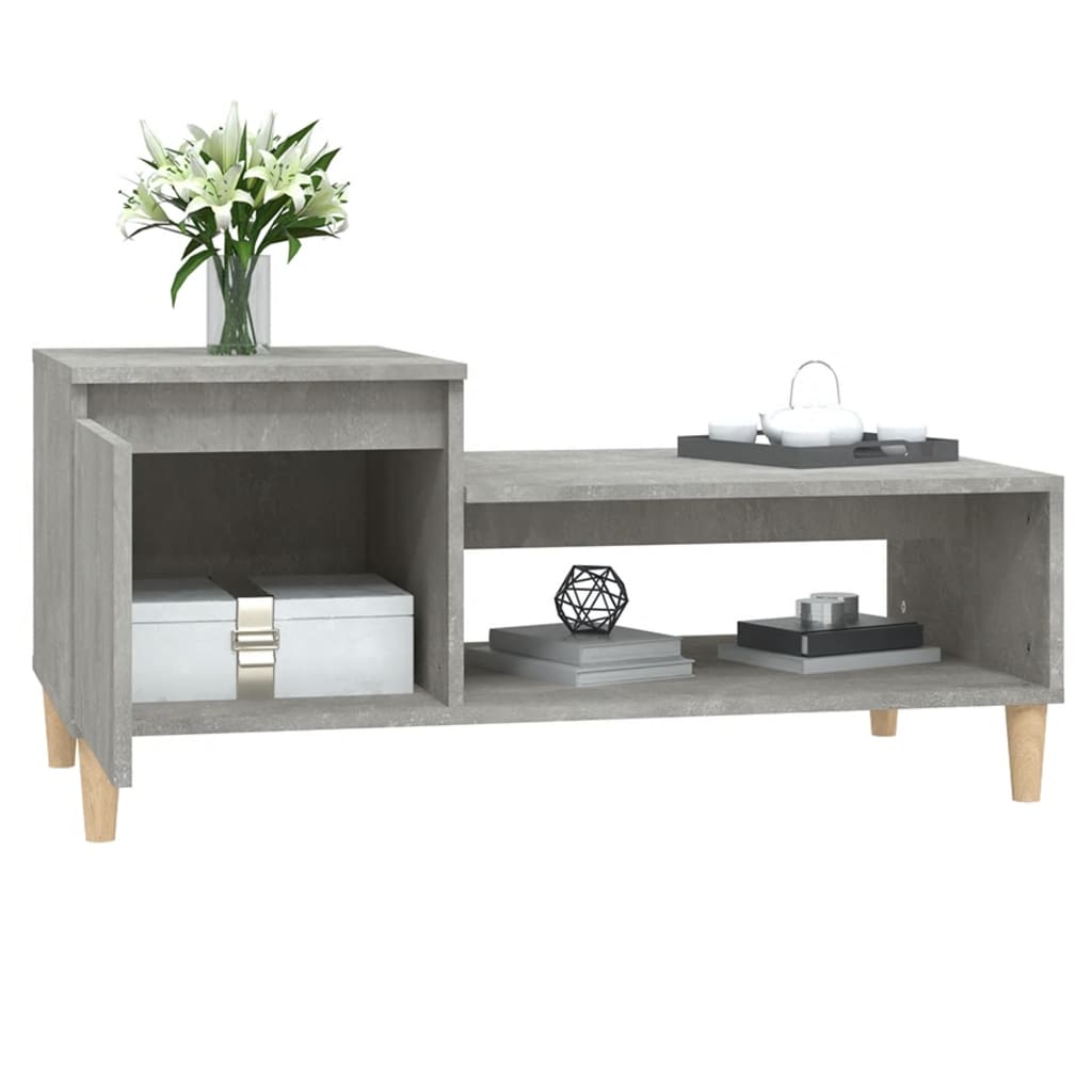 vidaXL Măsuță de cafea, gri beton, 100x50x45 cm, lemn prelucrat vidaXL Măsuță de cafea, gri beton, 100x50x45 cm, lemn prelucrat