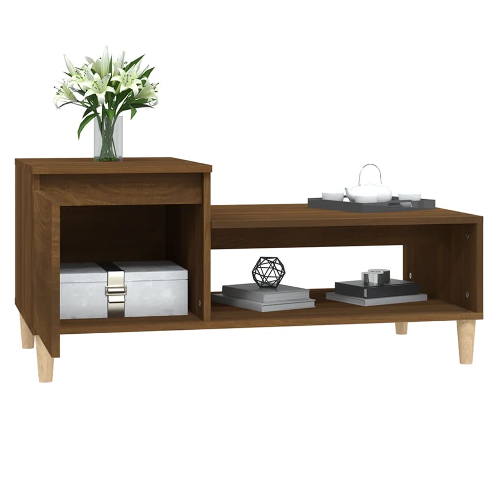 vidaXL Măsuță de cafea, stejar maro, 100x50x45 cm, lemn prelucrat vidaXL Măsuță de cafea, stejar maro, 100x50x45 cm, lemn prelucrat
