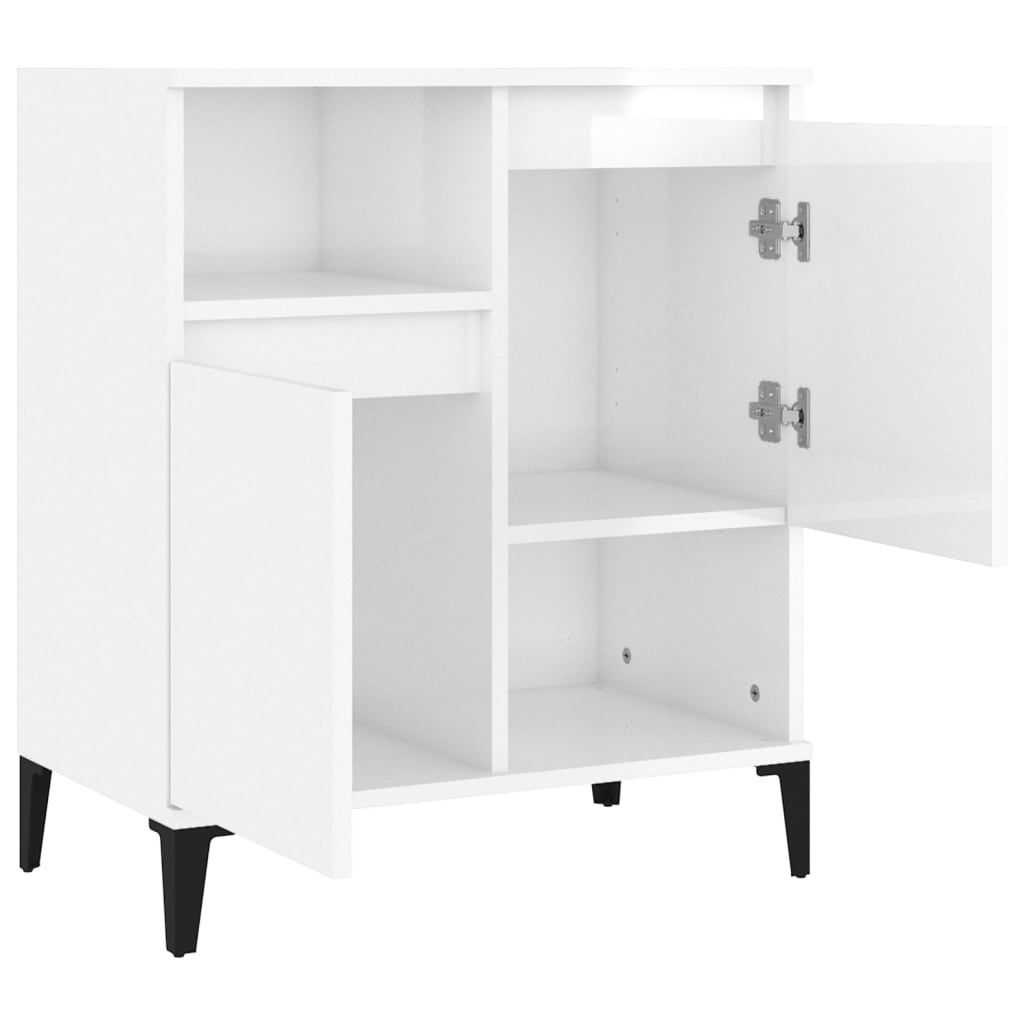 vidaXL Dulap, alb extralucios, 60x35x70 cm, lemn prelucrat
