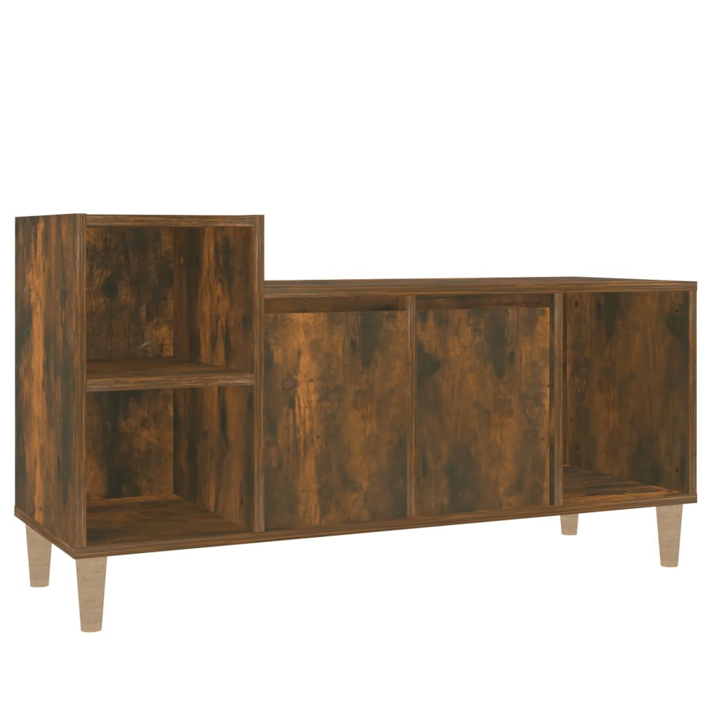 vidaXL Comodă TV, stejar fumuriu, 100x35x55 cm, lemn prelucrat vidaXL Comodă TV, stejar fumuriu, 100x35x55 cm, lemn prelucrat