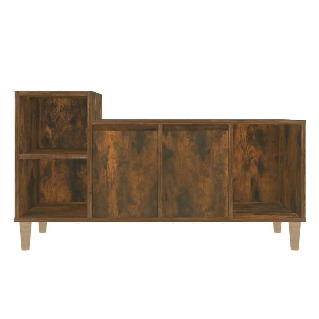vidaXL Comodă TV, stejar fumuriu, 100x35x55 cm, lemn prelucrat vidaXL Comodă TV, stejar fumuriu, 100x35x55 cm, lemn prelucrat