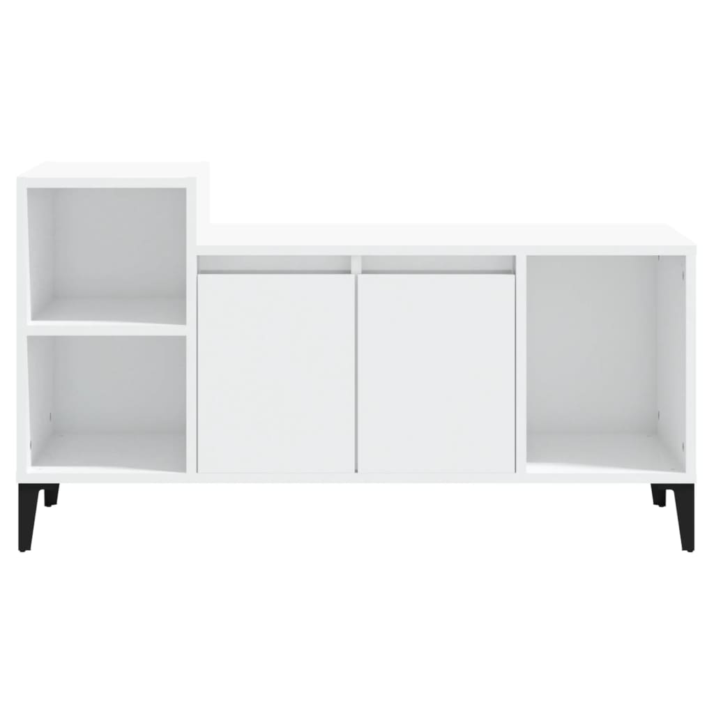 vidaXL Comodă TV, alb extralucios, 100x35x55 cm, lemn prelucrat