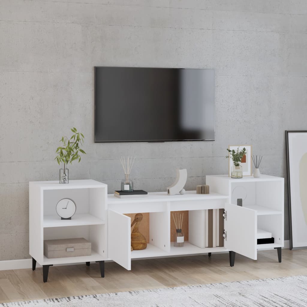 vidaXL Comodă TV, alb, 160x35x55 cm, lemn prelucrat vidaXL Comodă TV, alb, 160x35x55 cm, lemn prelucrat