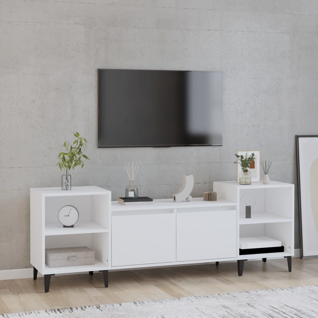vidaXL Comodă TV, alb, 160x35x55 cm, lemn prelucrat vidaXL Comodă TV, alb, 160x35x55 cm, lemn prelucrat