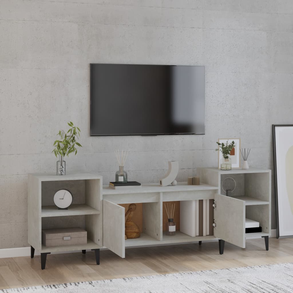 vidaXL Comodă TV, gri beton, 160x35x55 cm, lemn prelucrat vidaXL Comodă TV, gri beton, 160x35x55 cm, lemn prelucrat