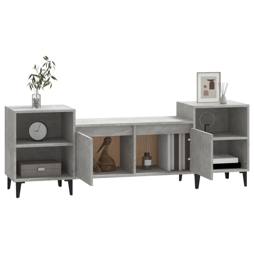vidaXL Comodă TV, gri beton, 160x35x55 cm, lemn prelucrat vidaXL Comodă TV, gri beton, 160x35x55 cm, lemn prelucrat