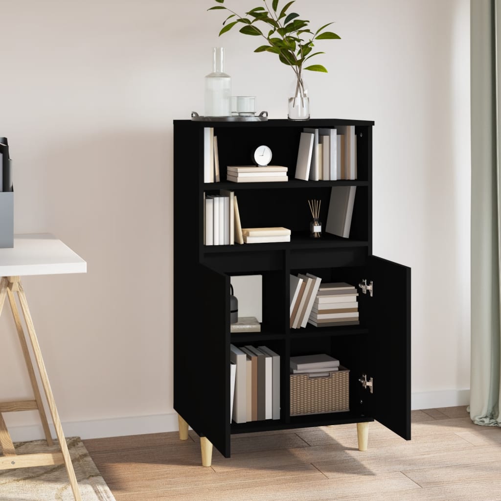 vidaXL Dulap înalt, negru, 60x36x110 cm, lemn prelucrat