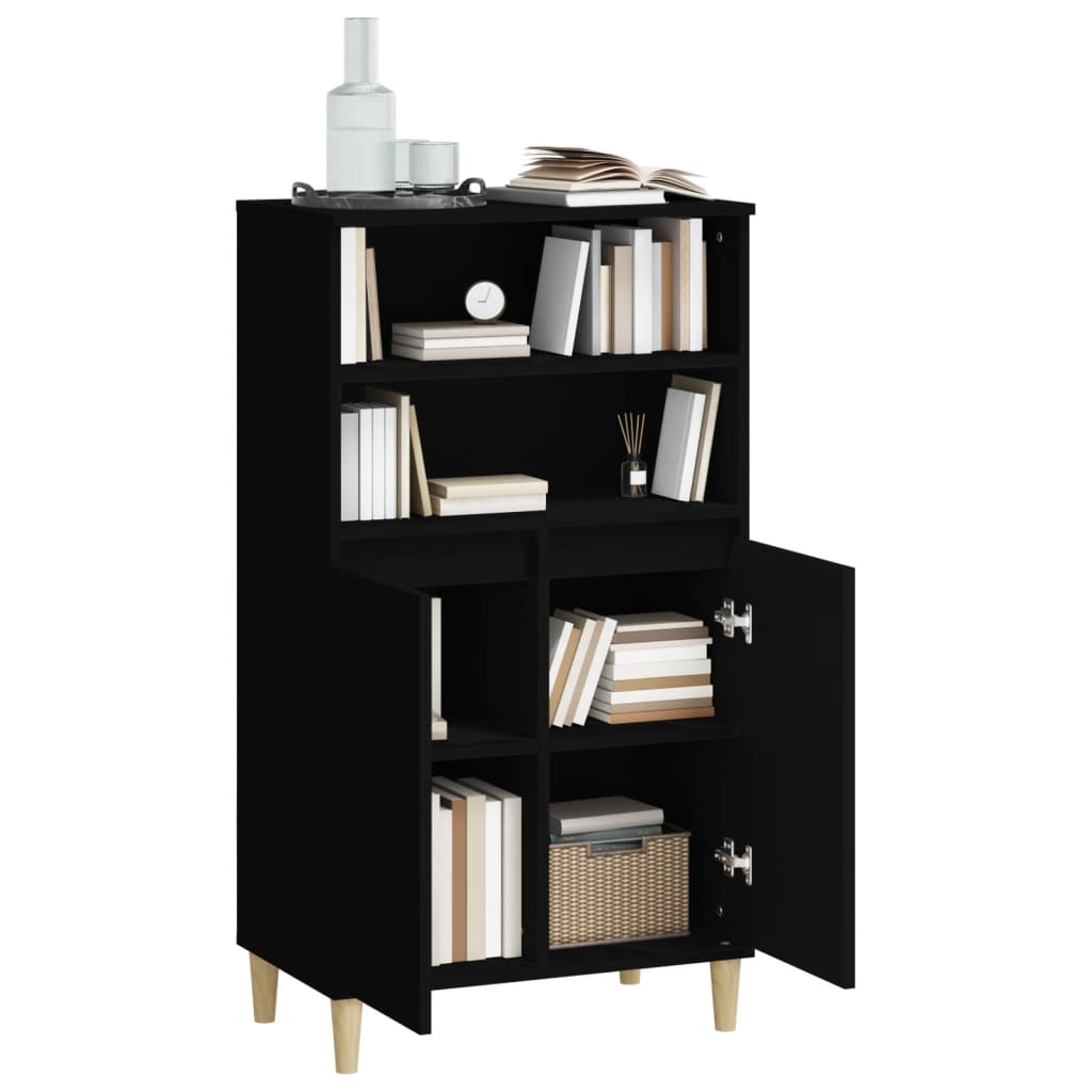 vidaXL Dulap înalt, negru, 60x36x110 cm, lemn prelucrat