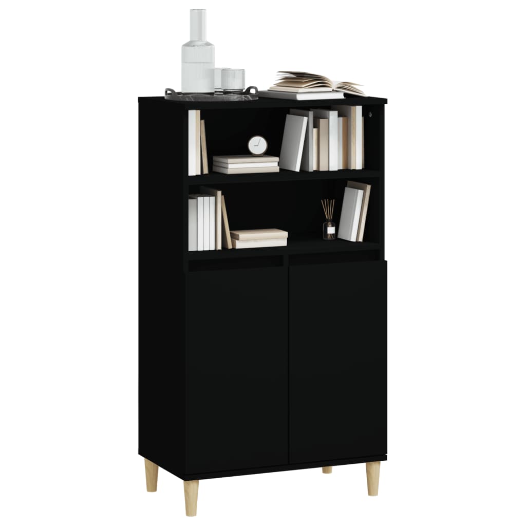 vidaXL Dulap înalt, negru, 60x36x110 cm, lemn prelucrat