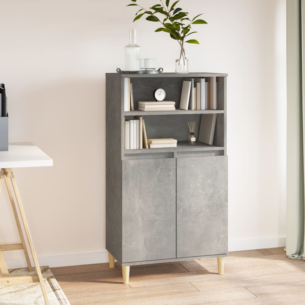 vidaXL Dulap înalt, gri beton, 60x36x110 cm, lemn compozit
