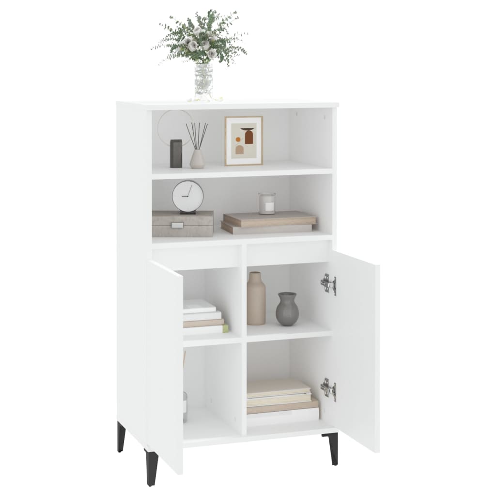 vidaXL Bufet înalt, alb, 60x36x110 cm, lemn prelucrat vidaXL Bufet înalt, alb, 60x36x110 cm, lemn prelucrat