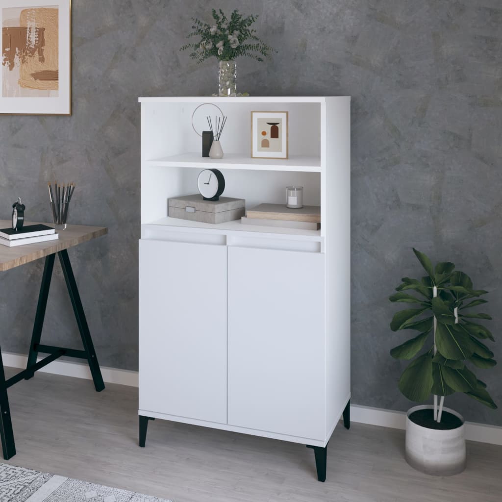 vidaXL Bufet înalt, alb, 60x36x110 cm, lemn prelucrat vidaXL Bufet înalt, alb, 60x36x110 cm, lemn prelucrat