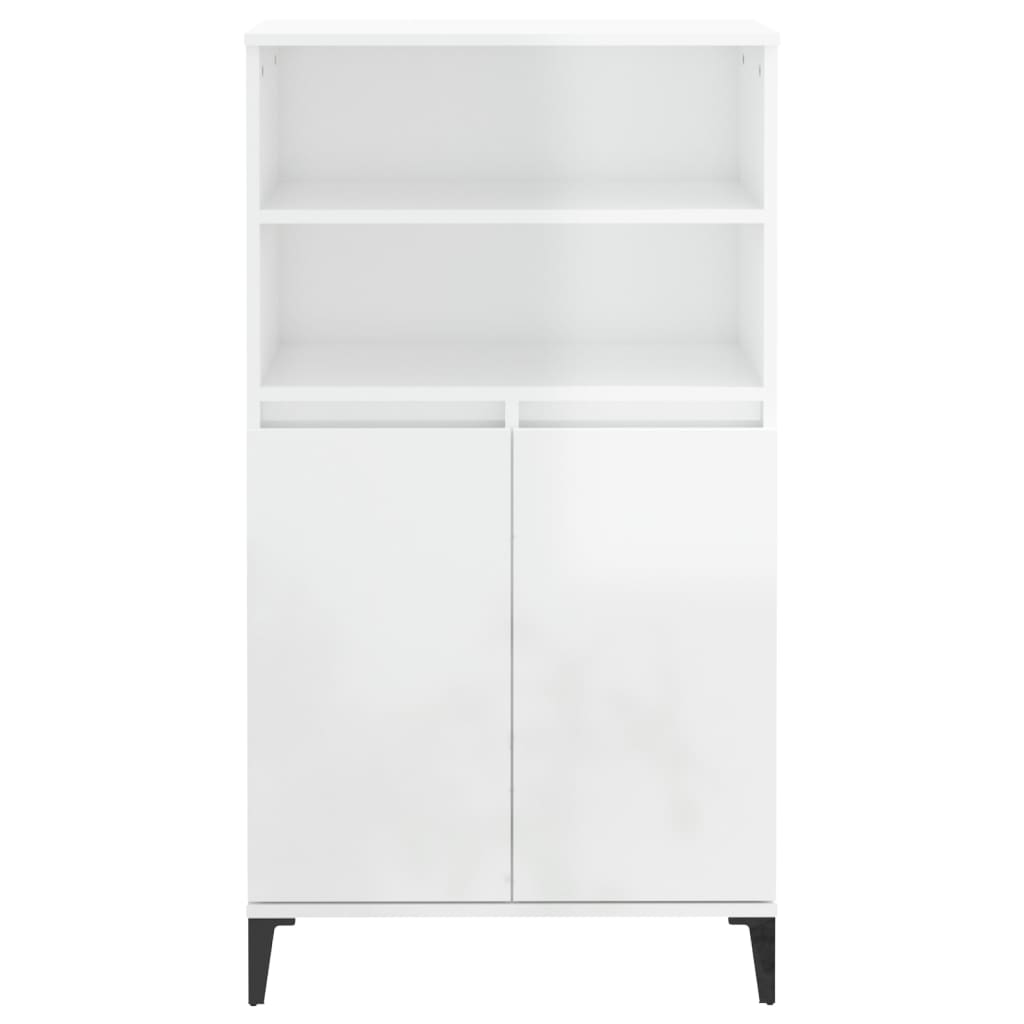 vidaXL Dulap înalt, alb extralucios, 60x36x110 cm, lemn compozit vidaXL Dulap înalt, alb extralucios, 60x36x110 cm, lemn compozit