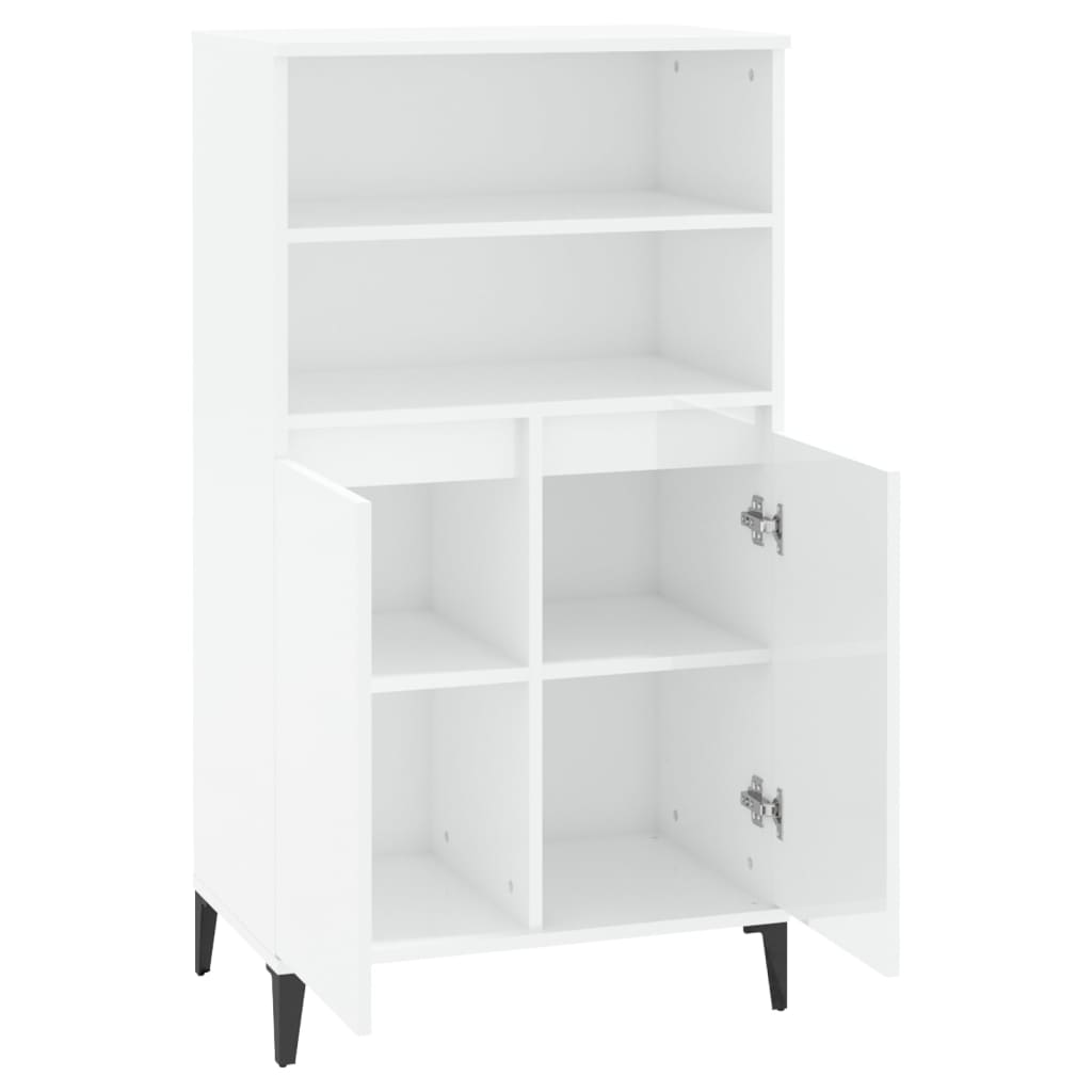 vidaXL Dulap înalt, alb extralucios, 60x36x110 cm, lemn compozit vidaXL Dulap înalt, alb extralucios, 60x36x110 cm, lemn compozit