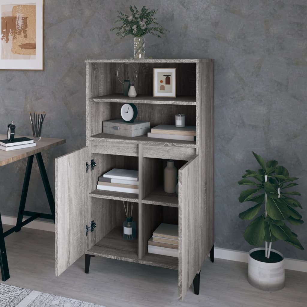 vidaXL Dulap înalt, gri sonoma, 60x36x110 cm, lemn prelucrat