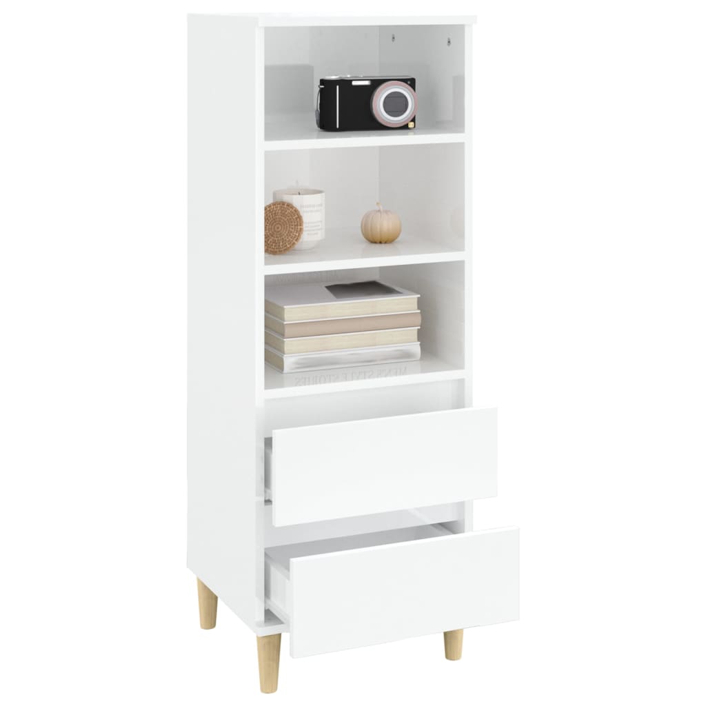 vidaXL Dulap înalt, alb extralucios, 40x36x110 cm, lemn compozit vidaXL Dulap înalt, alb extralucios, 40x36x110 cm, lemn compozit