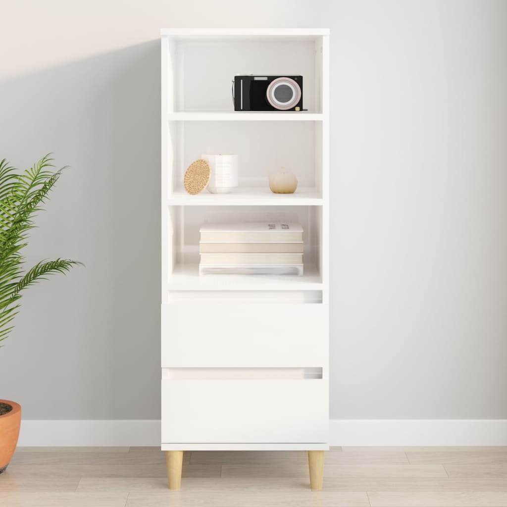 vidaXL Dulap înalt, alb extralucios, 40x36x110 cm, lemn compozit vidaXL Dulap înalt, alb extralucios, 40x36x110 cm, lemn compozit