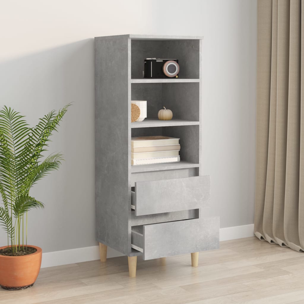 vidaXL Dulap înalt, gri beton, 40x36x110 cm, lemn compozit