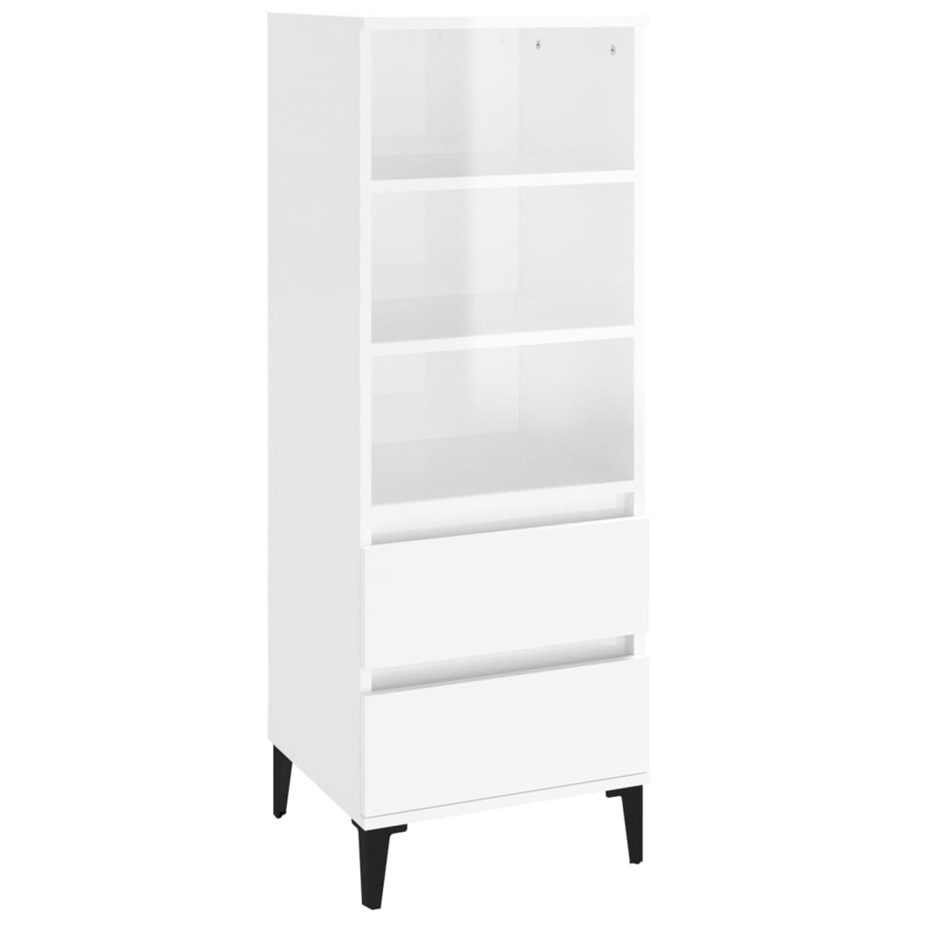 vidaXL Dulap înalt, alb extralucios, 40x36x110 cm, lemn compozit vidaXL Dulap înalt, alb extralucios, 40x36x110 cm, lemn compozit