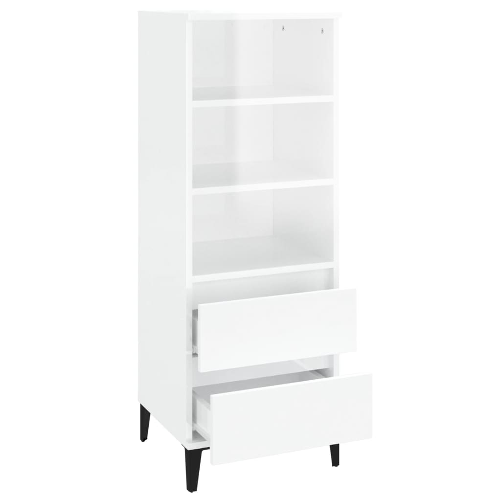 vidaXL Dulap înalt, alb extralucios, 40x36x110 cm, lemn compozit vidaXL Dulap înalt, alb extralucios, 40x36x110 cm, lemn compozit