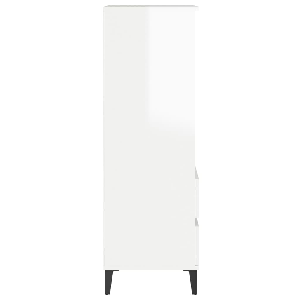 vidaXL Dulap înalt, alb extralucios, 40x36x110 cm, lemn compozit vidaXL Dulap înalt, alb extralucios, 40x36x110 cm, lemn compozit