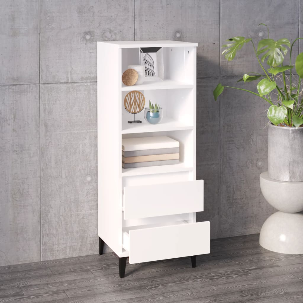vidaXL Dulap înalt, alb extralucios, 40x36x110 cm, lemn compozit vidaXL Dulap înalt, alb extralucios, 40x36x110 cm, lemn compozit