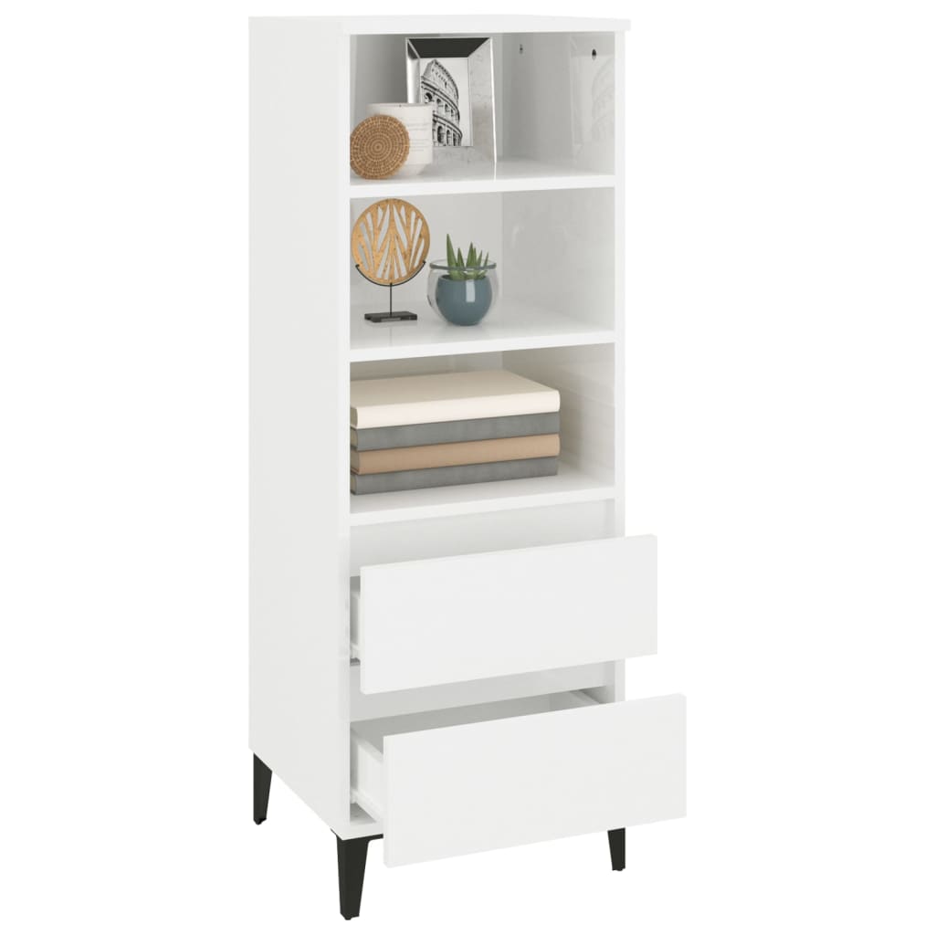 vidaXL Dulap înalt, alb extralucios, 40x36x110 cm, lemn compozit vidaXL Dulap înalt, alb extralucios, 40x36x110 cm, lemn compozit