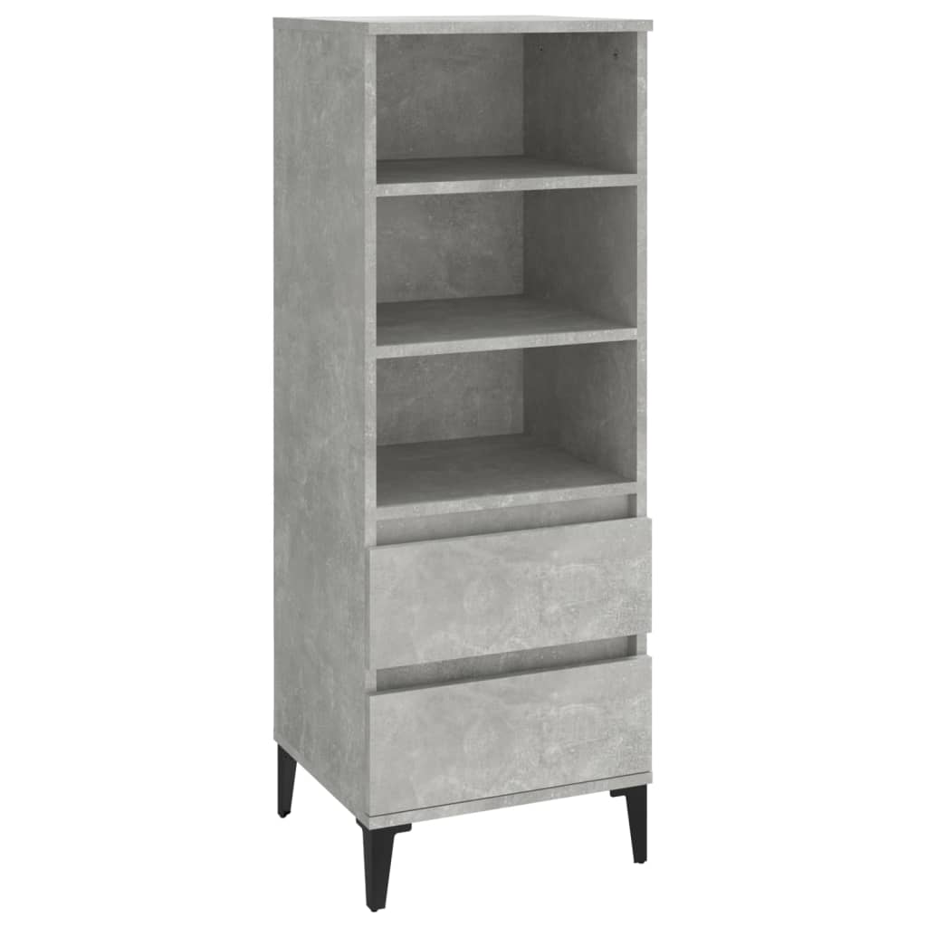 vidaXL Dulap înalt, gri beton, 40x36x110 cm, lemn compozit