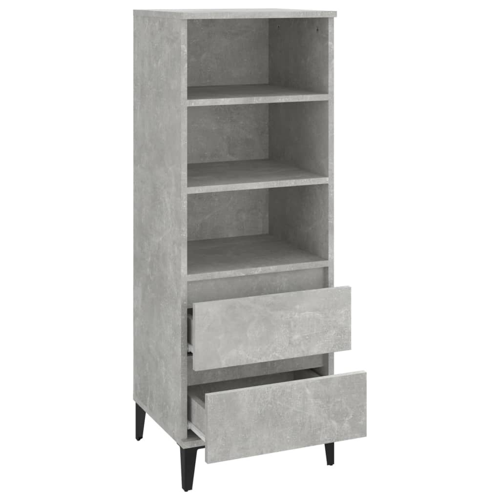 vidaXL Dulap înalt, gri beton, 40x36x110 cm, lemn compozit