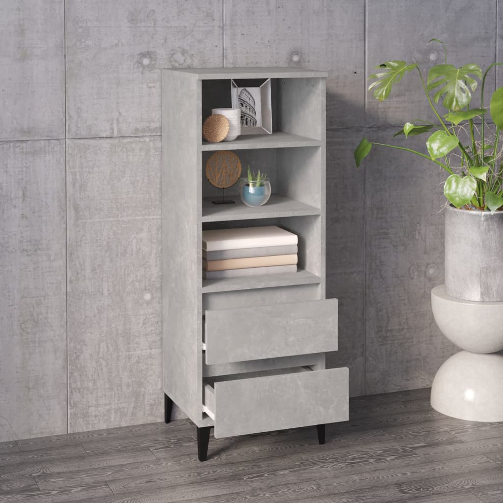 vidaXL Dulap înalt, gri beton, 40x36x110 cm, lemn compozit