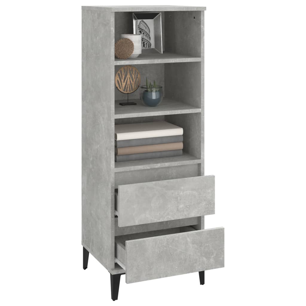 vidaXL Dulap înalt, gri beton, 40x36x110 cm, lemn compozit