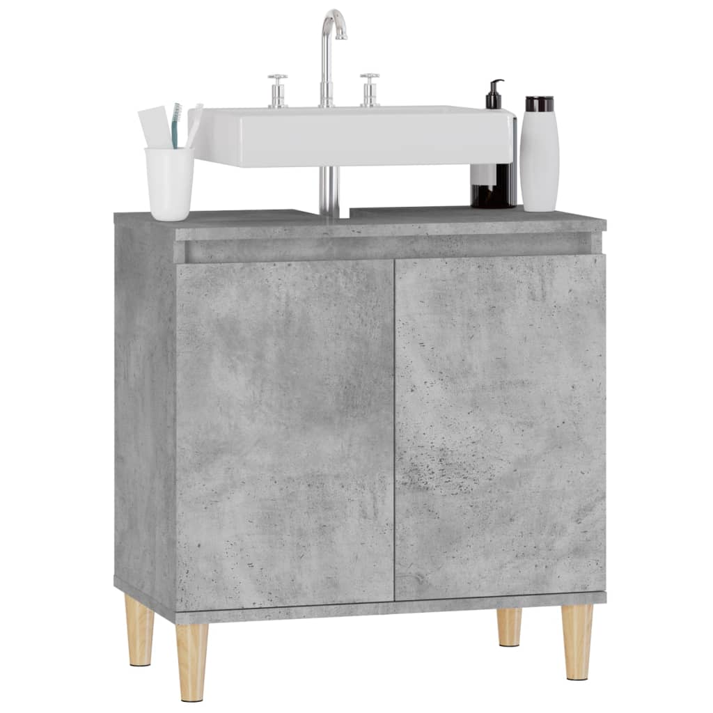 vidaXL Dulap de chiuvetă, gri beton, 58x33x60 cm, lemn prelucrat vidaXL Dulap de chiuvetă, gri beton, 58x33x60 cm, lemn prelucrat