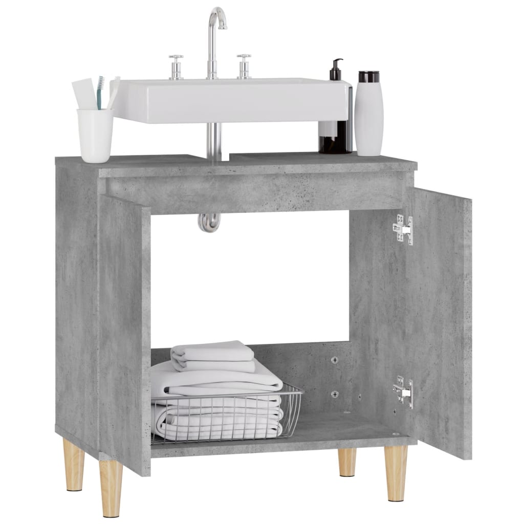 vidaXL Dulap de chiuvetă, gri beton, 58x33x60 cm, lemn prelucrat vidaXL Dulap de chiuvetă, gri beton, 58x33x60 cm, lemn prelucrat
