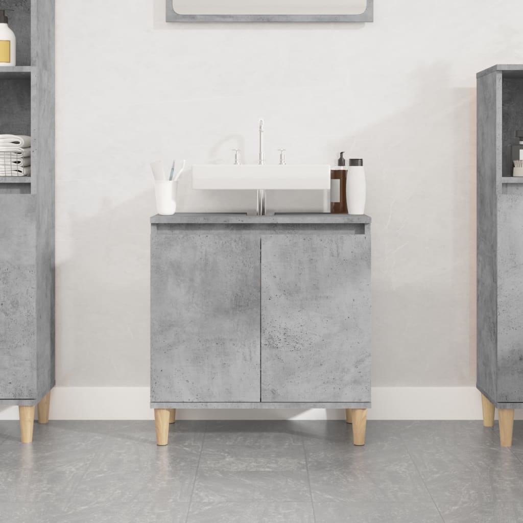 vidaXL Dulap de chiuvetă, gri beton, 58x33x60 cm, lemn prelucrat vidaXL Dulap de chiuvetă, gri beton, 58x33x60 cm, lemn prelucrat